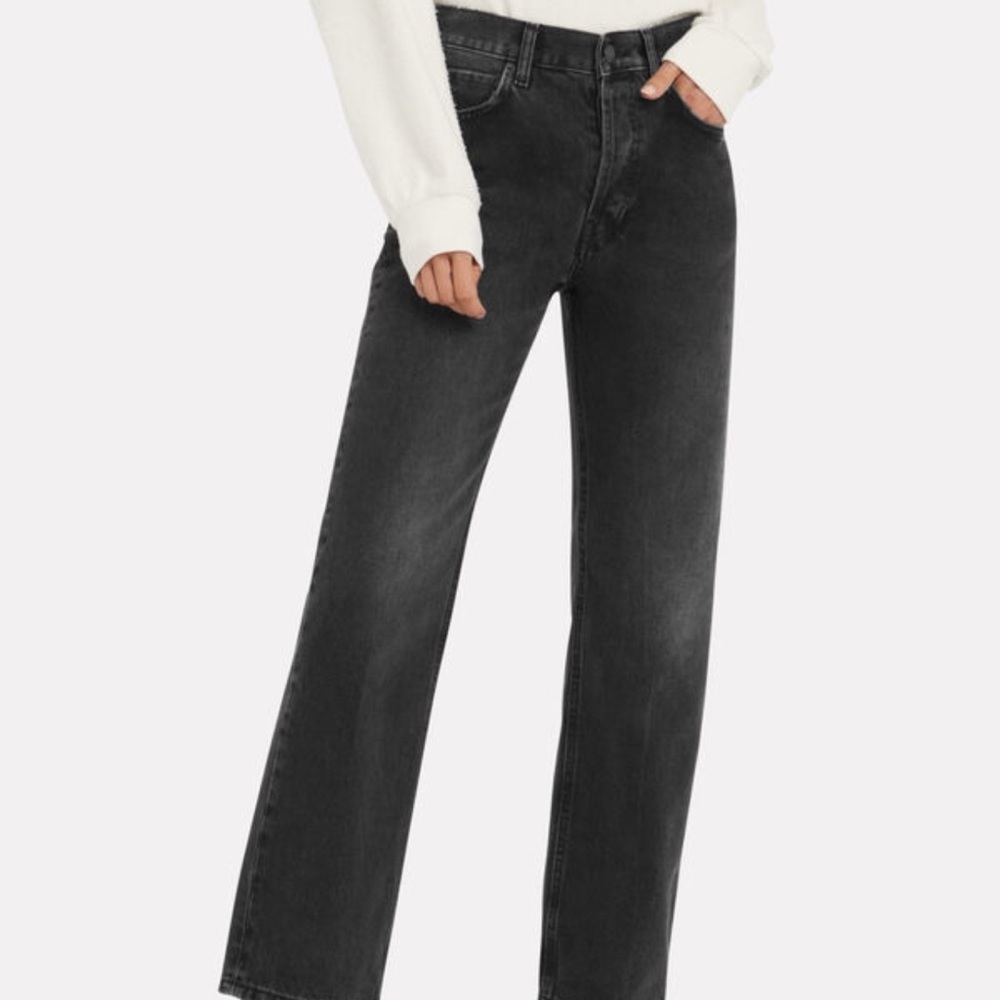ANINE BING “JACKIE” STRAIGHT LEG BLACK DENIM - SZ 28
